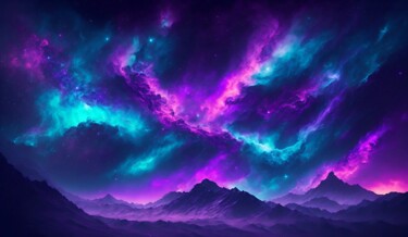 Arte digital titulada "Galactic landscape…" por Albertbs, Obra de arte original, Imagen generada por IA