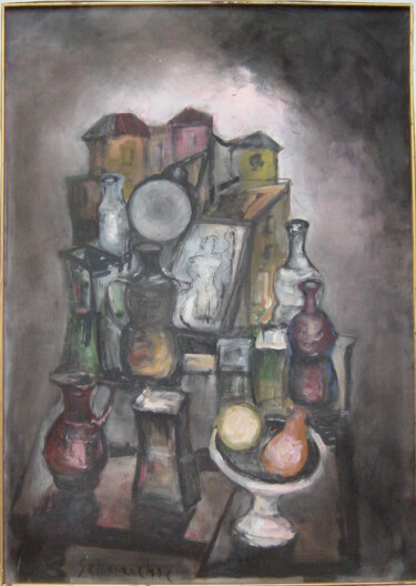 Pittura intitolato "Tempi Moderni I" da Aristide Gattavecchia, Opera d'arte originale, Tempera