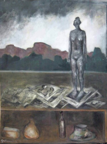 Pittura intitolato "Composizione III" da Aristide Gattavecchia, Opera d'arte originale, Tempera