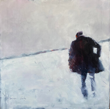 Painting titled "A sunken horizon." by Igor Shulman, Original Artwork, Oil Mounted on Wood Stretcher frame