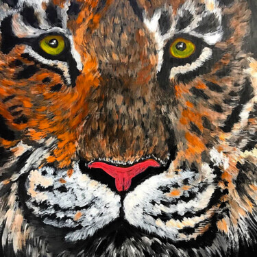 数字艺术 标题为“Tiger with kind eyes” 由Aminat Khadzhimuradova (Amina Had), 原创艺术品, 数字油画