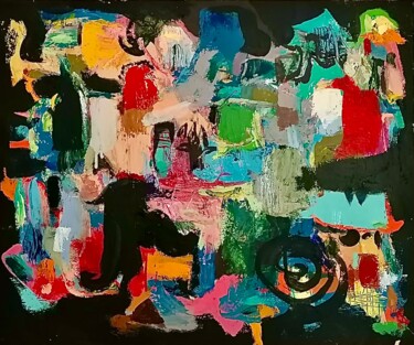 Painting titled "Dédale" by Gilles Glaçon, Original Artwork, Acrylic Mounted on Wood Stretcher frame
