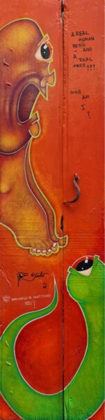 绘画 标题为“Evil Door I” 由Güçlü Kadir Yılmaz, 原创艺术品, 丙烯