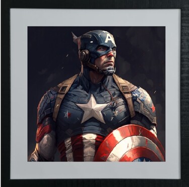 Digital Arts titled "Capitaine América" by Cathy Massoulle (SUNY), Original Artwork, AI generated image