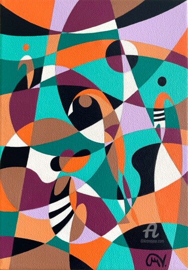 제목이 "Swimmers IV"인 미술작품 Maguy Vaz (50nuancesdemarguerite)로, 원작, 아크릴 나무 들것 프레임에 장착됨