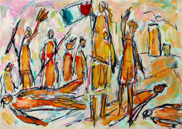 Peinture intitulée "Un américain à ..l'…" par Jean Mirre, Œuvre d'art originale, Huile