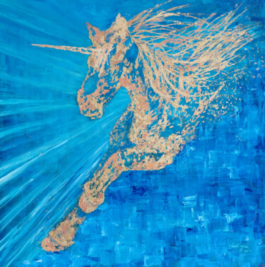 Unicorn. Bringer of light 绘画 标题为“Unicorn. Bringer of…” 由Galina Vasiljeva, 原创艺术品, 油
