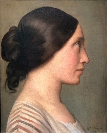 La Florentine Peinture intitulée "La Florentine" par Hippolyte Flandrin, Œuvre d'art originale, Huile
