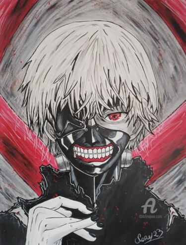 绘画 标题为“Ken Kaneki” 由Norel, 原创艺术品, 丙烯