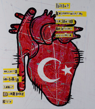 제목이 "Turkey Earthquake 0…"인 미술작품 Simon Houlton로, 원작, 아크릴 나무 들것 프레임에 장착됨