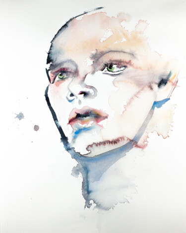 Painting titled "Awe" by Elizabeth Becker, Original Artwork, Watercolor