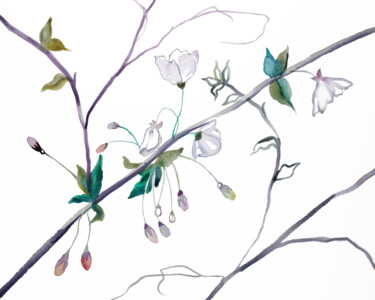 Painting titled "Cherry Blossom No.…" by Elizabeth Becker, Original Artwork, Watercolor