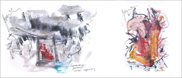 picking mushrooms, drinking hot tea from a thermos 数字艺术 标题为“picking mushrooms,…” 由Дима Dima Вильмс Wilms (Рок-Живописец Rock-Painter), 原创艺术品, 水彩