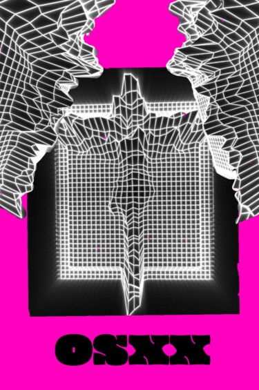 Collages intitulée "✝️ Projection Part2✝️" par Oshexx, Œuvre d'art originale, Modélisation 3D Monté sur Aluminium