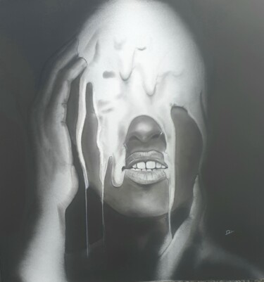 Drawing titled "La crème de la crème" by Denis Gernigon, Original Artwork, Charcoal Mounted on Wood Stretcher frame