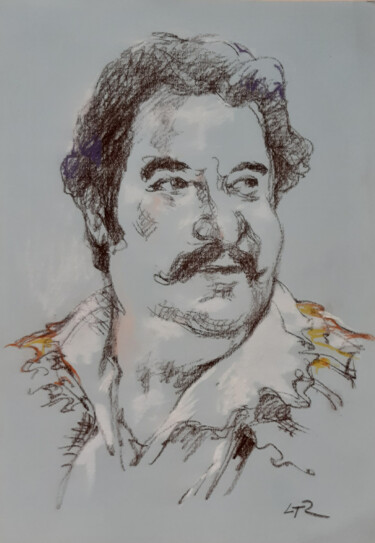 Drawing titled "LUCIANO PER SEMPRE" by Traian Laie, Original Artwork, Pencil