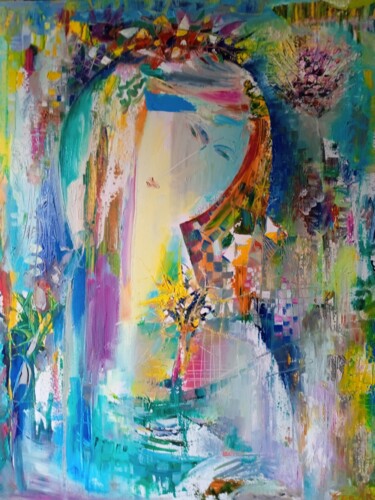 Spring portrait (50x70cm oil/canvas, ready to hang) 绘画 标题为“Spring portrait (50…” 由Seyran, 原创艺术品, 油 安装在木质担架架上