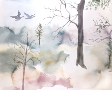 December No. 3 绘画 标题为“December No. 3” 由Elizabeth Becker, 原创艺术品, 水彩