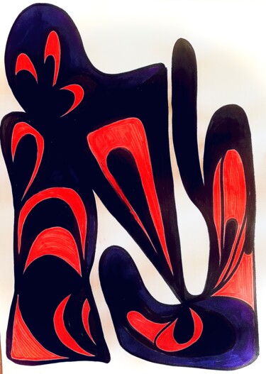 Drawing titled "Scary" by Greg Powell, Original Artwork, Marker