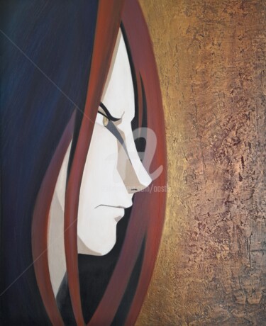 「Orochimaru」というタイトルの絵画 Florence. Oosthによって, オリジナルのアートワーク, オイル ウッドストレッチャーフレームにマウント