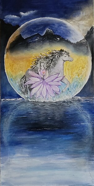 Peinture intitulée "Comme une bulle de…" par Patricia Poulot, Œuvre d'art originale, Acrylique Monté sur Châssis en bois