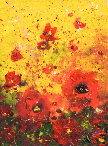 「Explosion Of Joy 33」というタイトルの絵画 Miki De Goodaboomによって, オリジナルのアートワーク, アクリル 段ボールにマウント