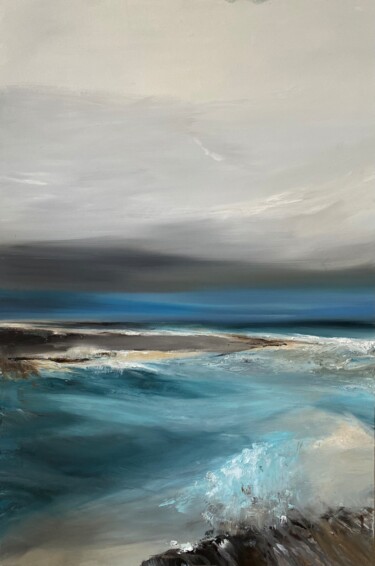 Painting titled "Four" by Alena Kovalli, Original Artwork, Oil Mounted on Wood Stretcher frame