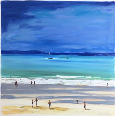 Eau Paline Painting titled "Eau Paline" by Cathy Doutreligne, Original Artwork, Acrylic Mounted on Wood Stretcher frame
