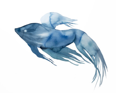 绘画 标题为“Fish No. 4” 由Elizabeth Becker, 原创艺术品, 水彩