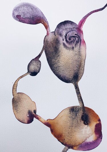 绘画 标题为“The birth of plant…” 由Oxana Luky, 原创艺术品, 水彩