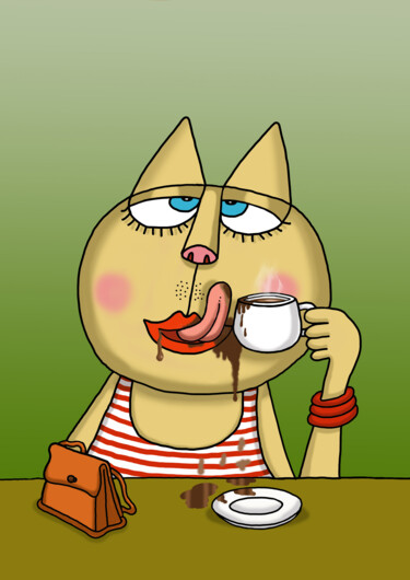 Digitale Kunst mit dem Titel "Toffee Nut Case" von Ufuk Uyanik, Original-Kunstwerk, 2D digitale Arbeit