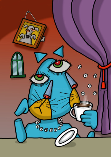 Digital Arts titled "Picasso Piccino" by Ufuk Uyanik, Original Artwork, 2D Digital Work