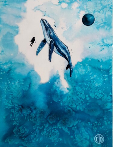 绘画 标题为“Rêve bleu” 由Claudine Sieurin, 原创艺术品, 水彩