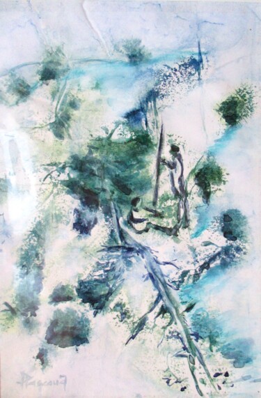 绘画 标题为“Technique Mixte 50” 由Jacqueline Pascaud, 原创艺术品, 墨 安装在其他刚性面板上