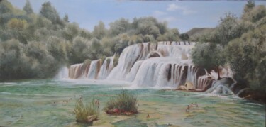 제목이 "The Falls at Krka N…"인 미술작품 Leonora De Lange로, 원작, 기름