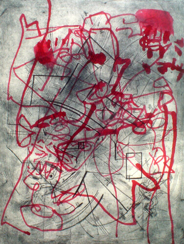 印花与版画 标题为“"Ciudad graffiti 2"” 由Carolina Tangassi, 原创艺术品, 雕刻