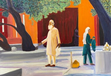 제목이 "Nagaur dargha, sufi…"인 미술작품 Michel Testard로, 원작, 아크릴 나무 들것 프레임에 장착됨