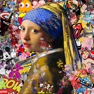 Orginal CASPA Artwork, "Girl with a pearl earring" Giclée Printmaking titled "Orginal CASPA Artwo…" by Caspa, Original Artwork, Digital Print