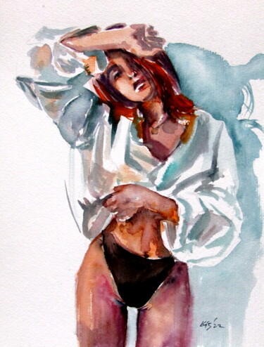 Hot summer Malarstwo zatytułowany „Hot summer” autorstwa Anna Brigitta Kovacs (KAB), Oryginalna praca, Akwarela