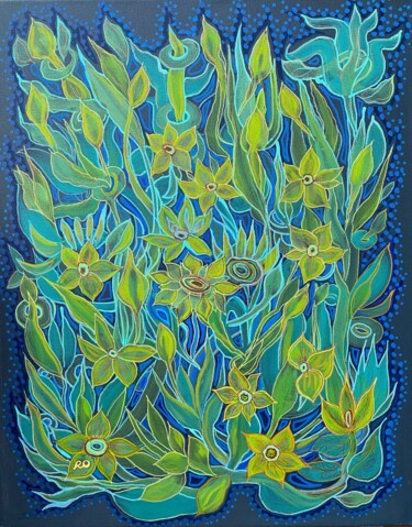 Original painting "Yellow daffodils” Peinture intitulée "Original painting "…" par Olga Rokhmanyuk (ROArtUS), Œuvre d'art originale, Acrylique