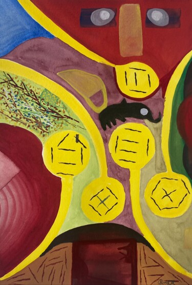 Peinture intitulée "As mister elephant" par Boris C. Mibøy, Œuvre d'art originale, Aquarelle