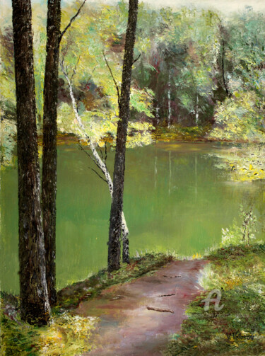 Pittura intitolato "Silence" da Vladimir Volosov, Opera d'arte originale, Olio Montato su Telaio per barella in legno