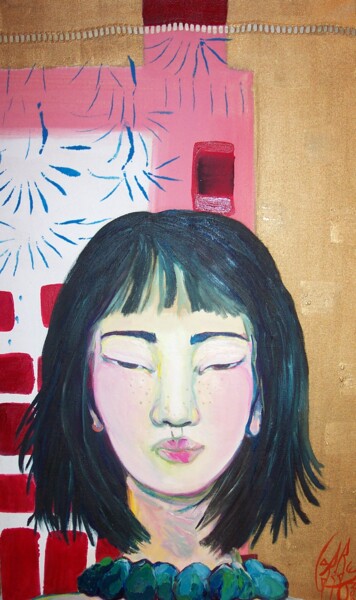 Peinture intitulée "LINGLING N'AIME PAS…" par Isabelle Brisset, Œuvre d'art originale, Huile Monté sur artwork_cat.
