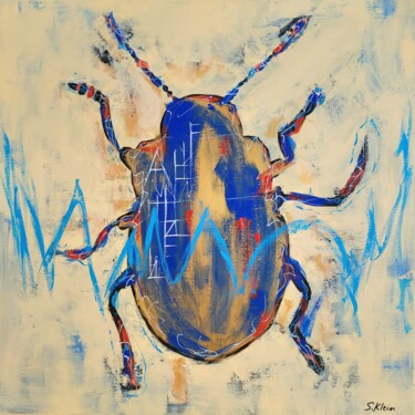 Peinture intitulée "Scarableu" par Sébastien Klein, Œuvre d'art originale, Acrylique Monté sur Châssis en bois