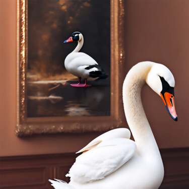 Digital Arts titled "in the art gallery" by Josep Domènech, Original Artwork, AI generated image Mounted on Cardboard