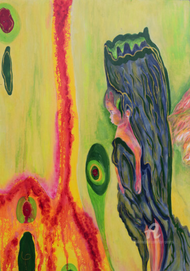 Malerei mit dem Titel "Dort, wo die Engel…" von Lari Peters, Original-Kunstwerk, Acryl