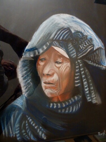 Peinture intitulée "Femme de Malaisie" par Marie-Claude Guillemot, Œuvre d'art originale, Pastel