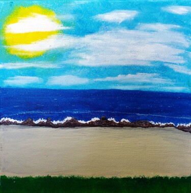Ζωγραφική με τίτλο "Sun and Sea" από Troy Wilson-Ripsom, Αυθεντικά έργα τέχνης, Ακρυλικό Τοποθετήθηκε στο Ξύλινο φορείο σκελ…