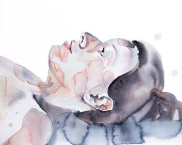Painting titled "Gaze" by Elizabeth Becker, Original Artwork, Watercolor