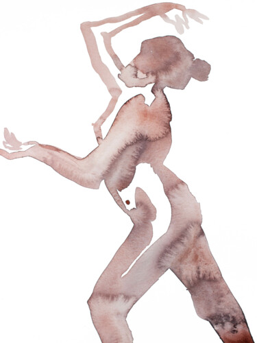 绘画 标题为“Gesture Study No. 2” 由Elizabeth Becker, 原创艺术品, 水彩